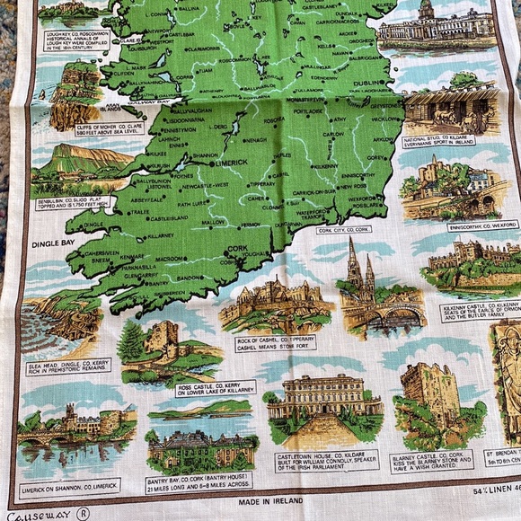 Vintage Irish Tea Towel Circa 1970 - Picture 3 of 8